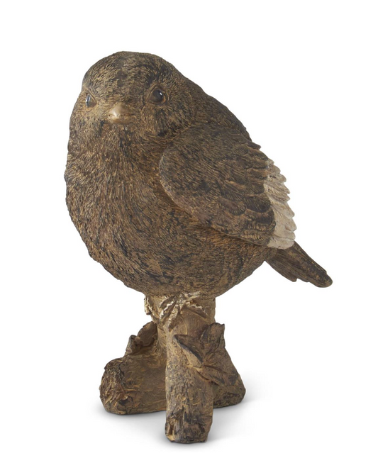 5.5 Inch Textured Brown & Gold Resin Bird on Branch
