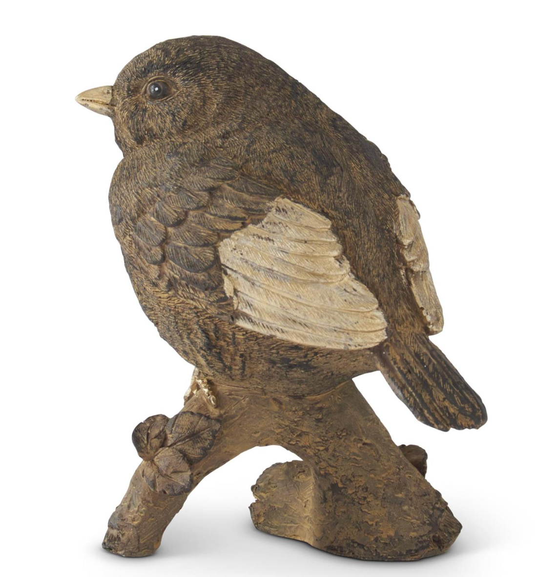 5.5 Inch Textured Brown & Gold Resin Bird on Branch