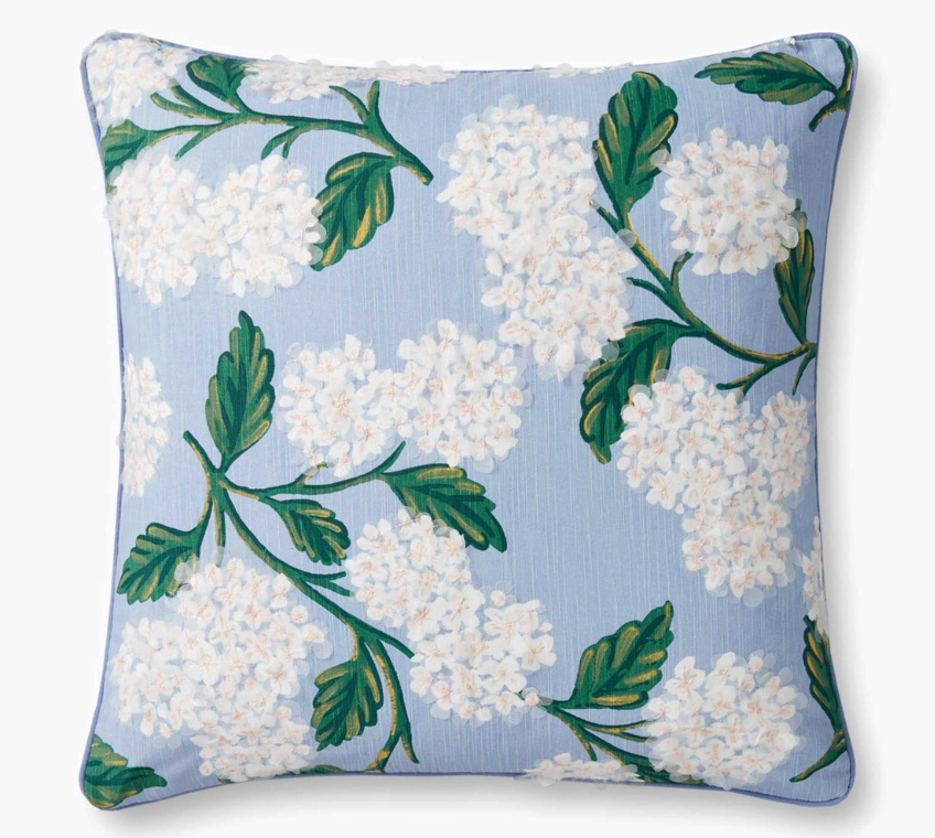 Hydrangea Embellished Pillow