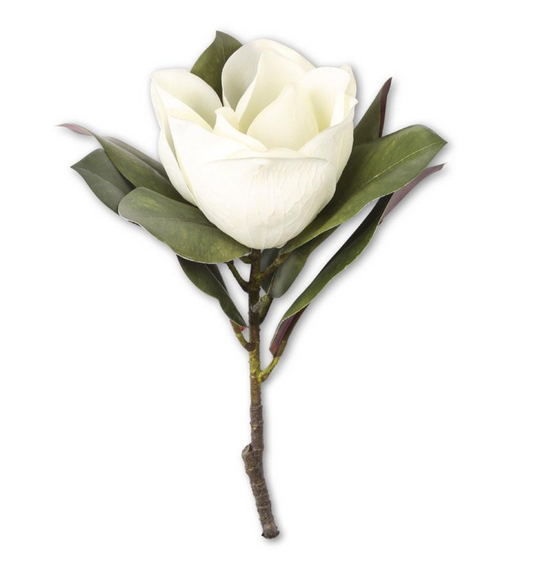 17 Inch White Magnolia Stem