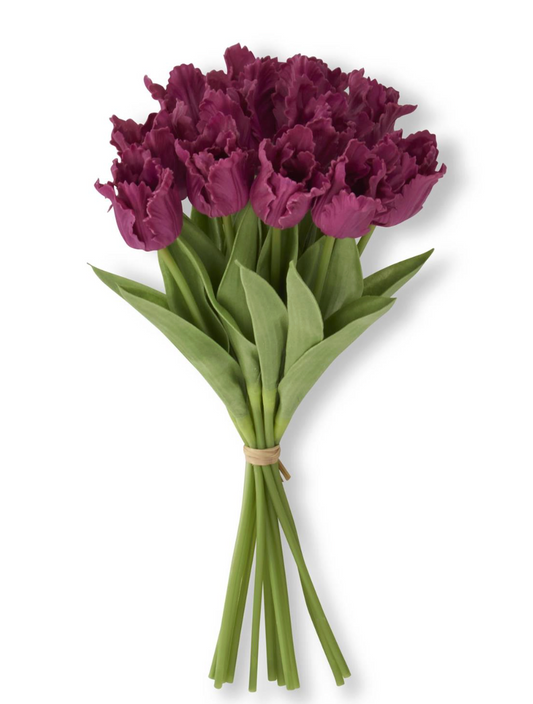 13 Inch Fuchsia Real Touch Parrot Tulip Bundle (12 Stems)