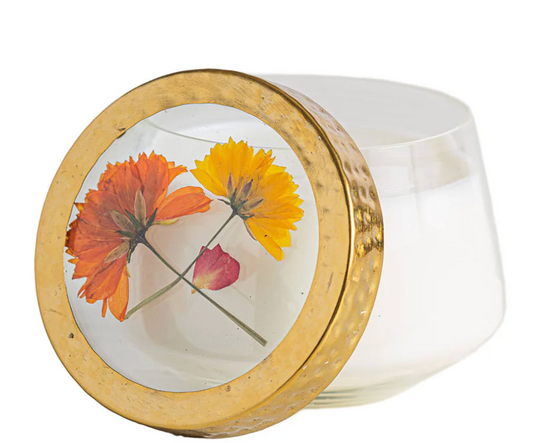 Accent Pressed Floral Candle - Sugared Citrus