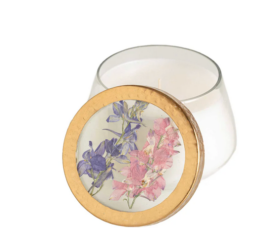 Accent Pressed Floral Candle - Roman Lavender