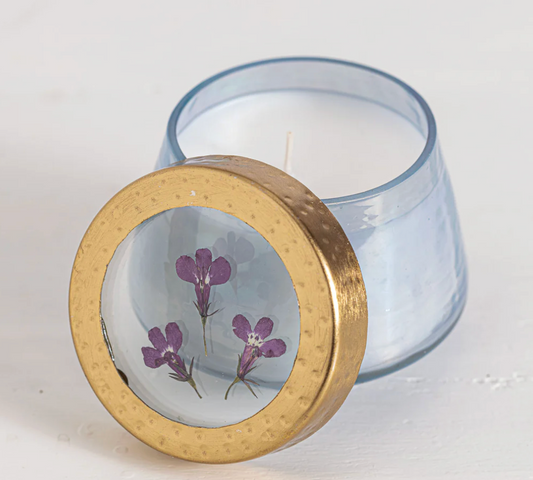 Berry Fig Small Watercolor Pressed Floral Candle