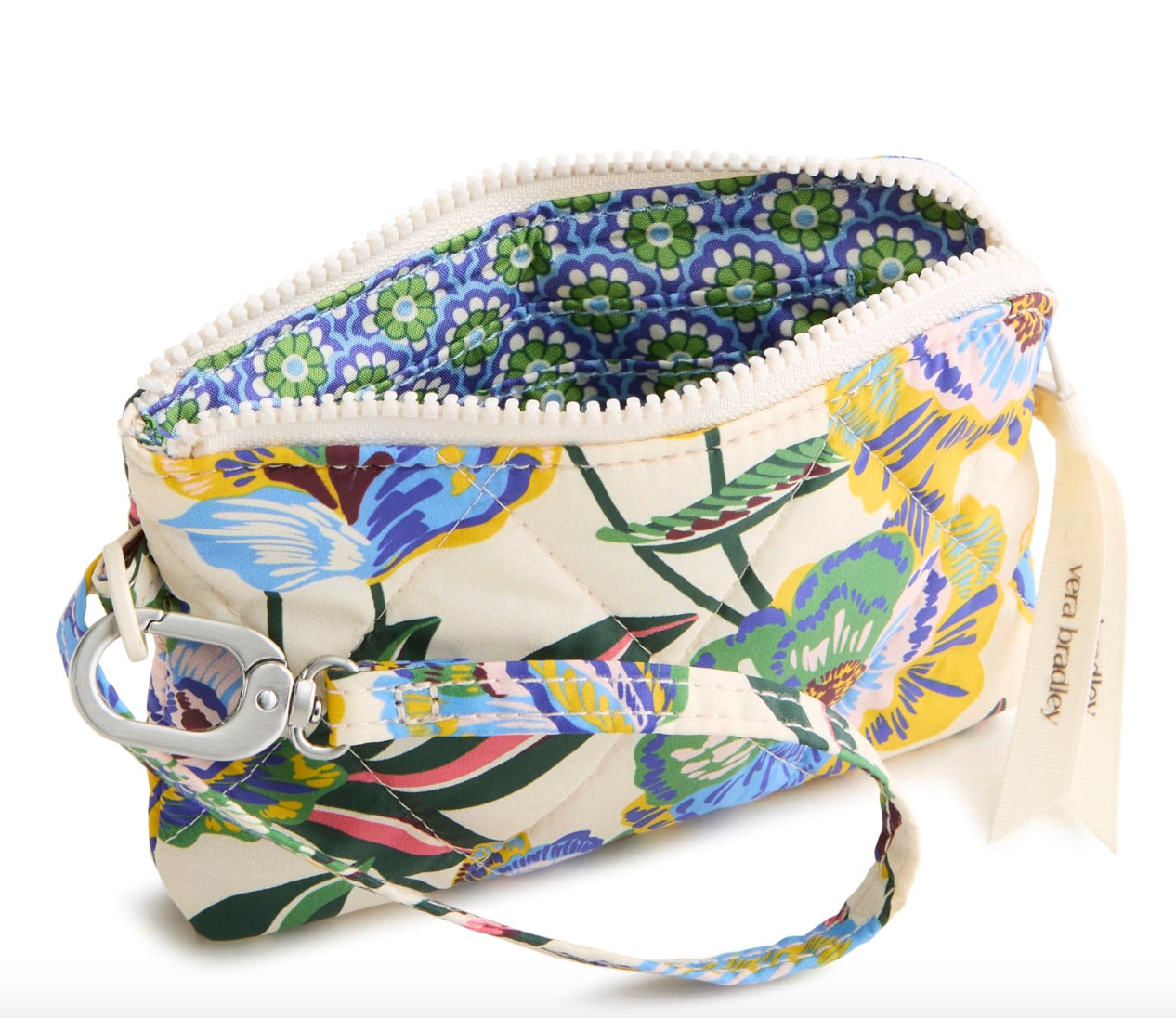 Clip & Zip Wristlet-Gardenia Garden