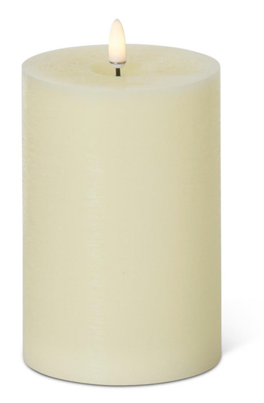 6x4 Inch Cream ON/OFF Touch LED Pillar Candle w/Timer