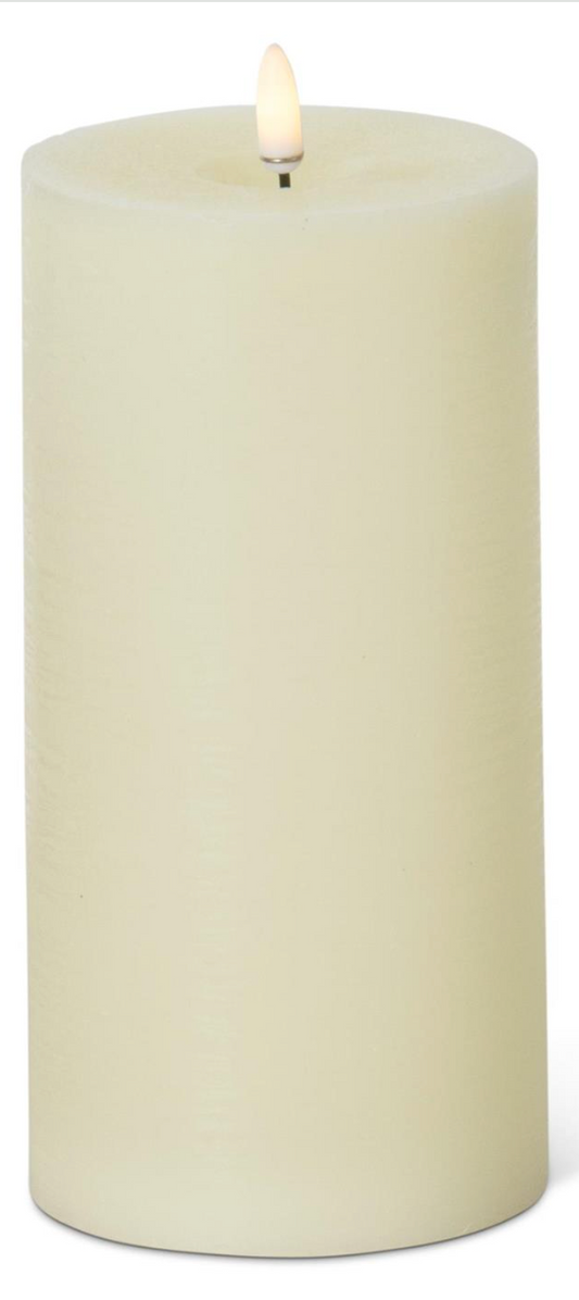 8x4 Inch Cream ON/OFF Touch LED Pillar Candle w/Timer