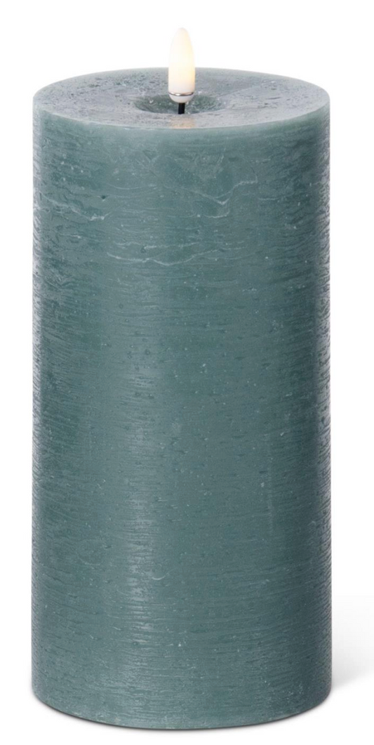 8x4 Inch Dark Green ON/OFF Touch LED Pillar Candle w/Timer