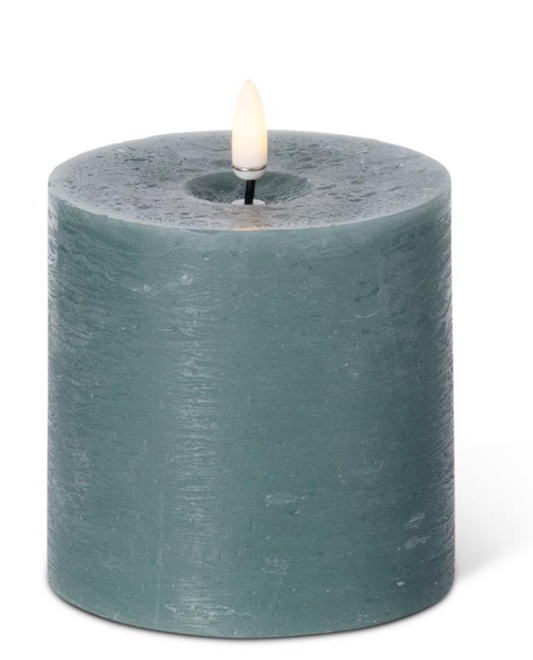 4x4 Inch Dark Green ON/OFF Touch LED Pillar Candle w/Timer