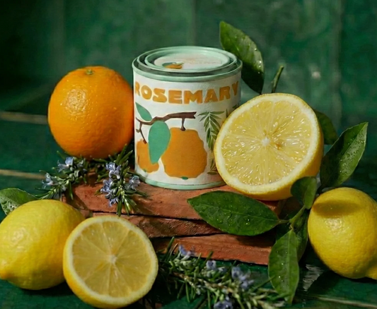 Rosemary and Citrus Zest 6 oz Tin Rewined Market Candle