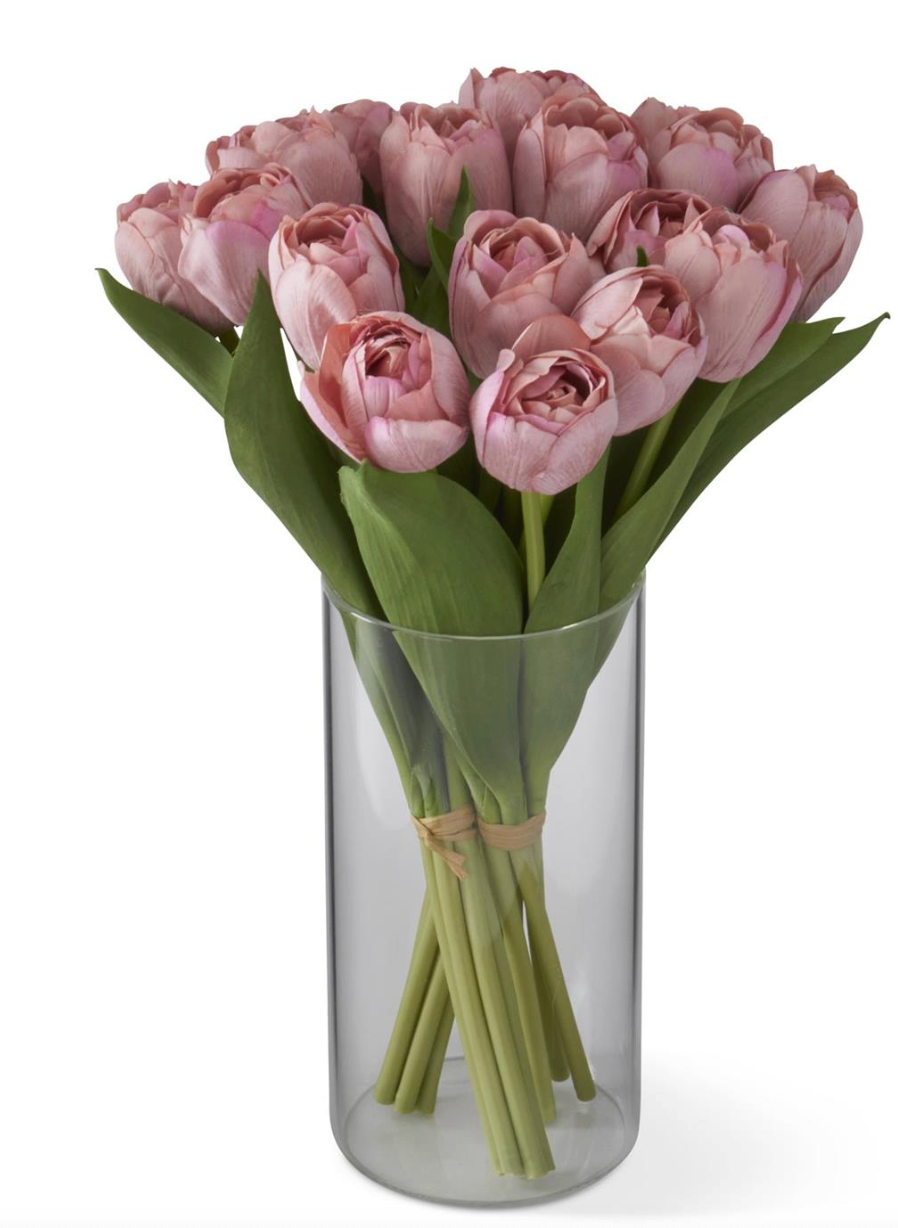 13 Inch Coral Real Touch Tulip Bundle (6 Stem)