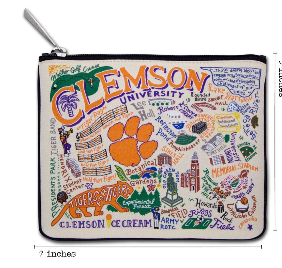 Clemson University Collegiate Zip Pouch