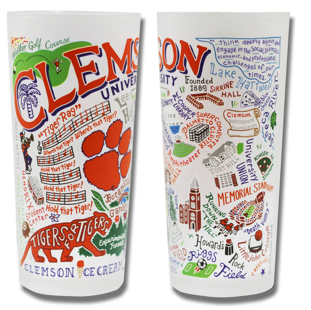 Clemson University Collegiate Drinking Glass