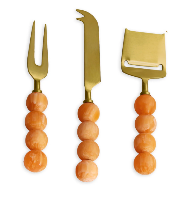 RESIN Sorbet Cheese Set of 3 Tangerine