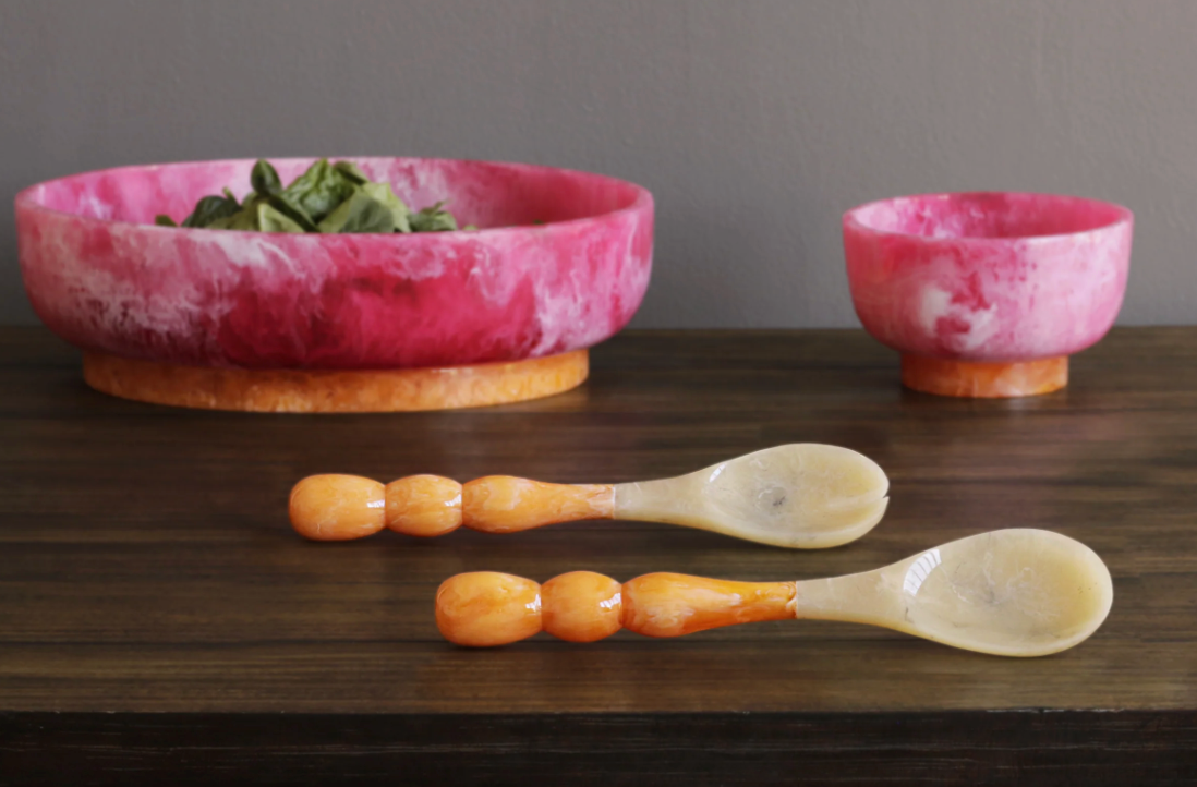 RESIN Rio Bubble Salad Servers(Orange)