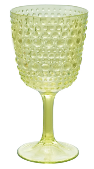 14 oz. Acrylic Stemmed Wine Glass with Raised Dots, 6 Colors