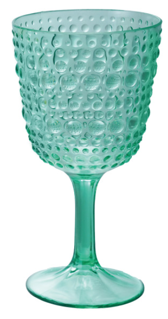 14 oz. Acrylic Stemmed Wine Glass with Raised Dots, 6 Colors