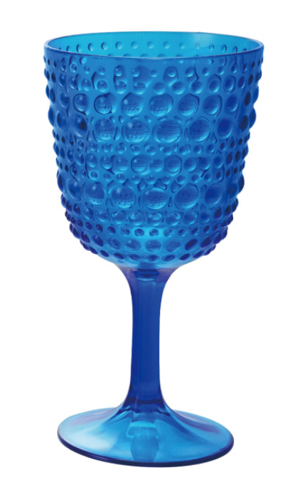 14 oz. Acrylic Stemmed Wine Glass with Raised Dots, 6 Colors