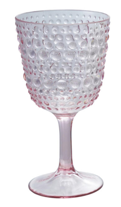 14 oz. Acrylic Stemmed Wine Glass with Raised Dots, 6 Colors