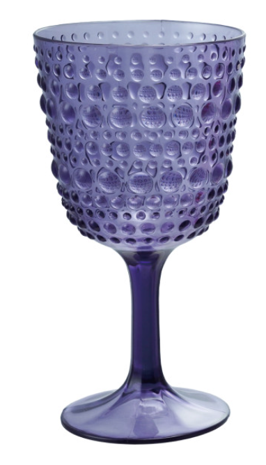 14 oz. Acrylic Stemmed Wine Glass with Raised Dots, 6 Colors