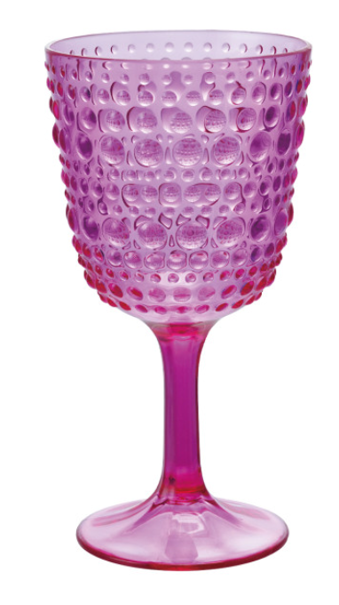 14 oz. Acrylic Stemmed Wine Glass with Raised Dots, 6 Colors