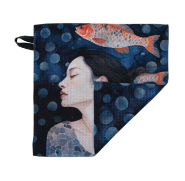 Printed Recycled Microfibre Two-Sided Dish Cloth, 8 Styles