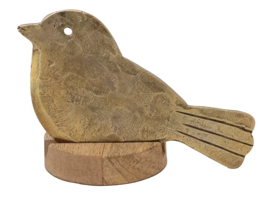 Hand-Forged Metal Bird Shaped Cheese Knife with Mango Wood Stand, Set of 2