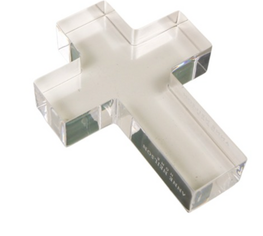 Small Clear Cross Acrylic Weight