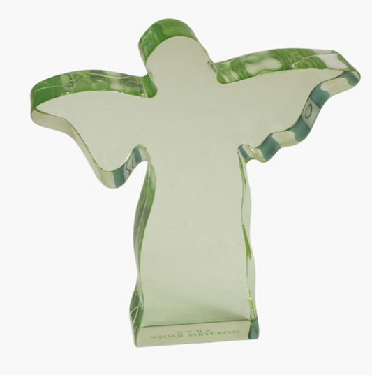 Small Green Acrylic Angel Weight