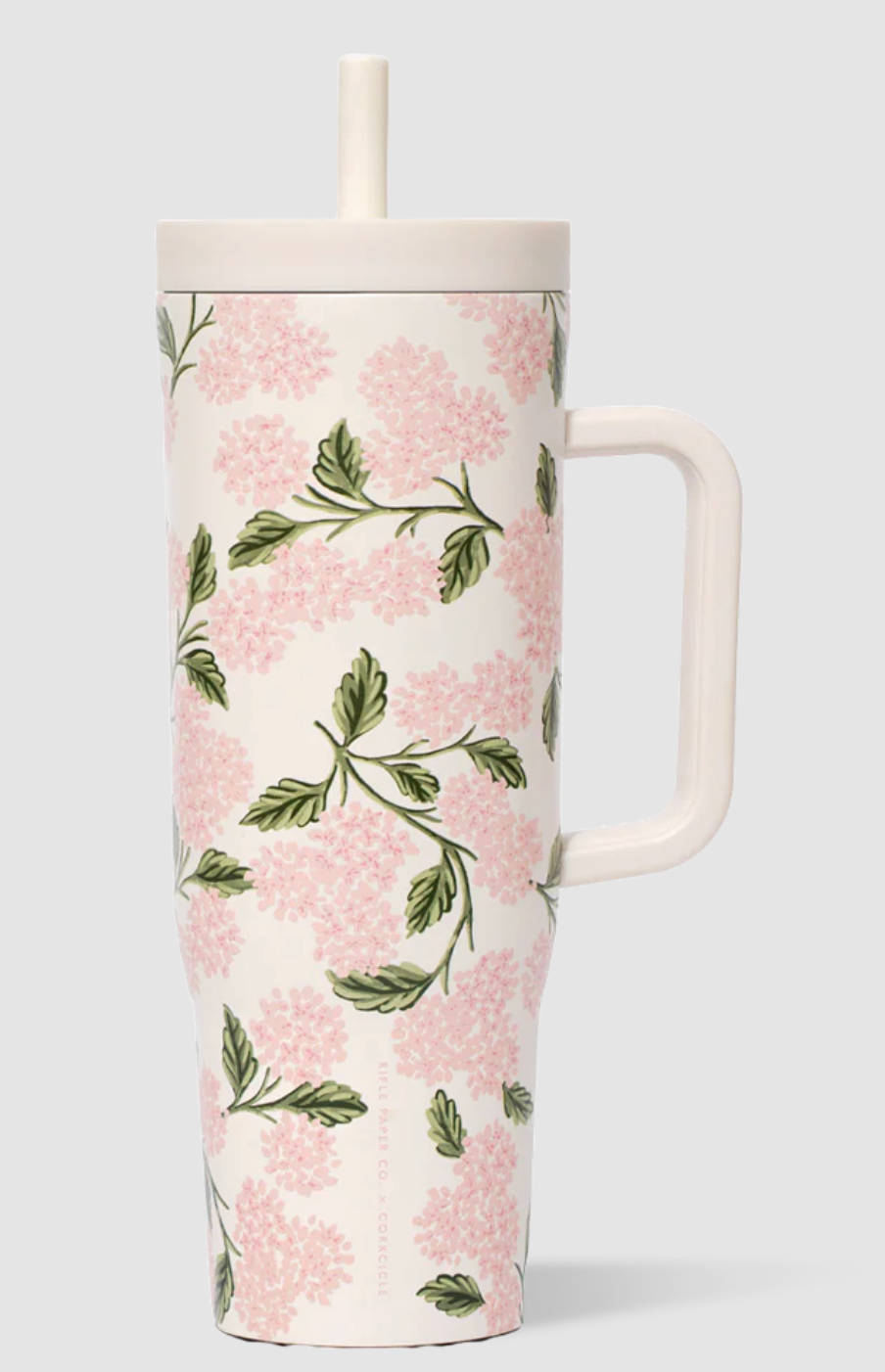 Corkcicle-Rifle Paper Co. Leakproof Cruiser 40oz-Pink Hydrangea