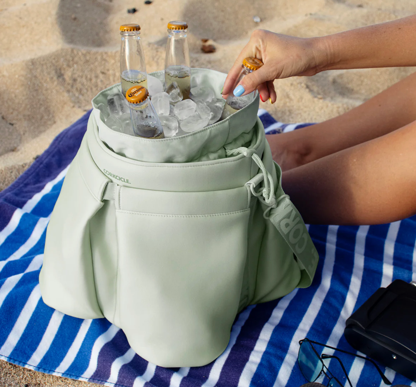 Corckcicle-Beverage Bucket Bag- Sage Mist