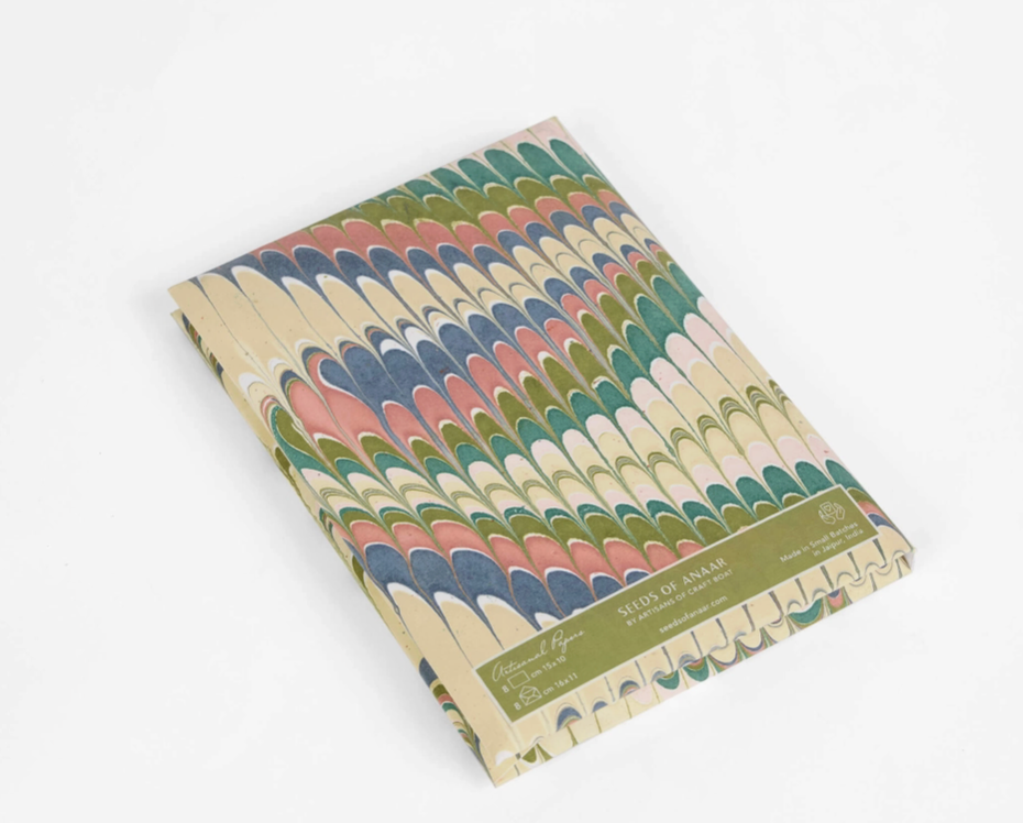 Block Printed Greeting Card Set - Moss Mountain