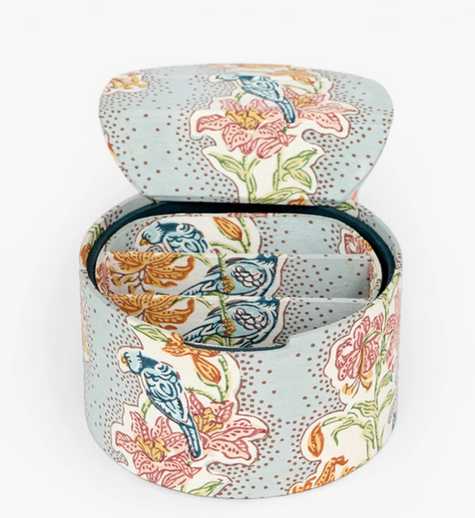 Round Keepsake Jewelry Box- Sky Meher