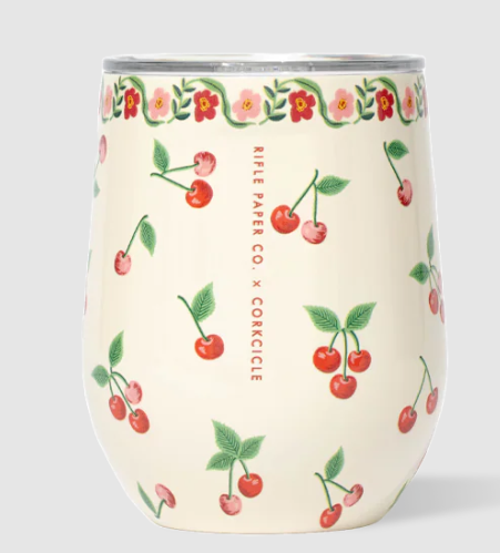 Corkcicle-Rifle Paper Co. Stemless-Cherries