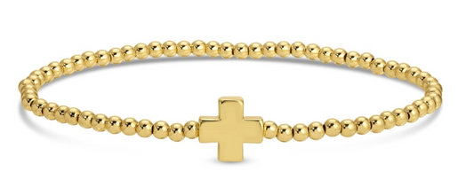 Bracelets- 3mm, Gold Cross