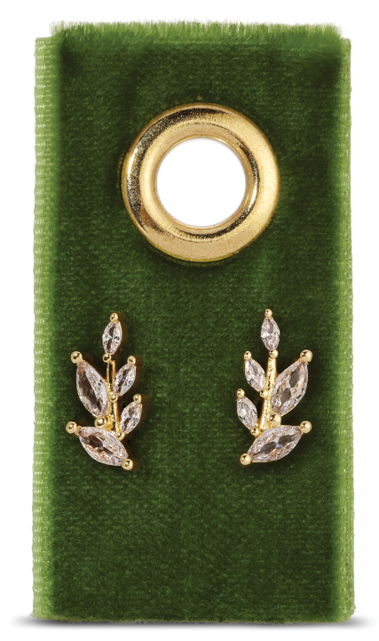 Leaf Studs on Velvet Gift Tag