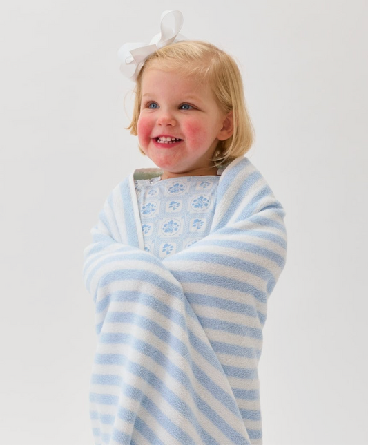 Kids' Beach Towel-Seafoam and Blue