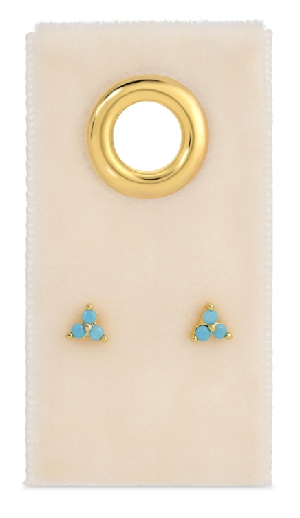 Petite Triple Cluster Studs on Velvet Tag
