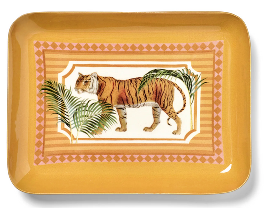 Rectangular Enamel Tray - Tiger