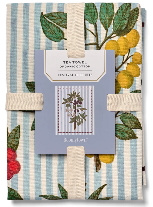 Organic Cotton Tea Towel - Festival of Fruits