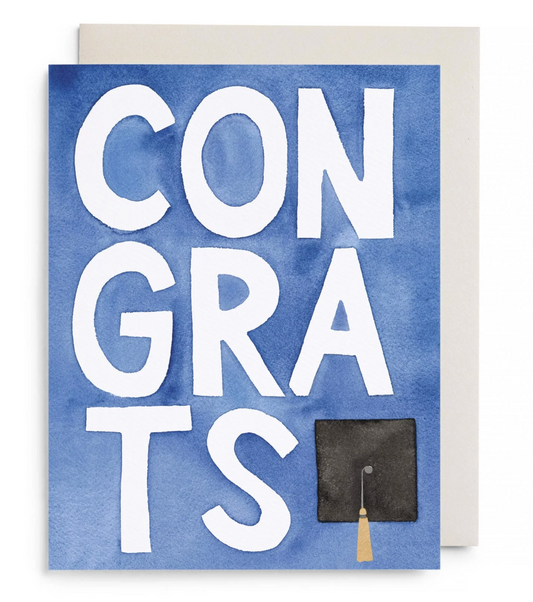 Blue Congrats Grad Greeting Card