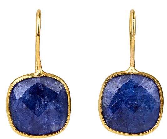Sapphire Cushion Cut Earrings