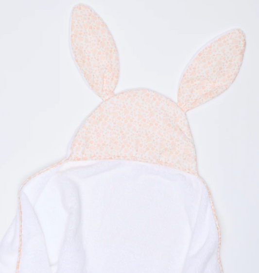 Percale Kids’ Bunny Hooded Towel- Pink Floral