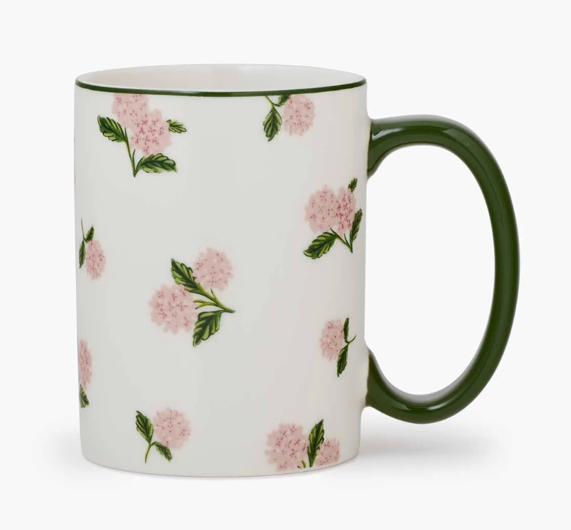Pink Hydrangea Porcelain Mug