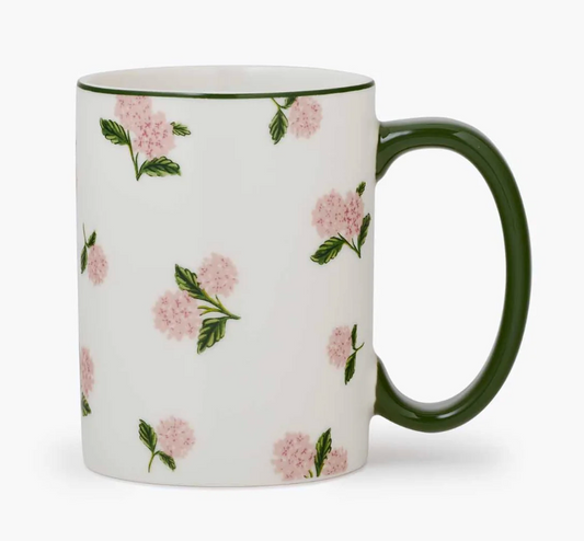Pink Hydrangea Porcelain Mug