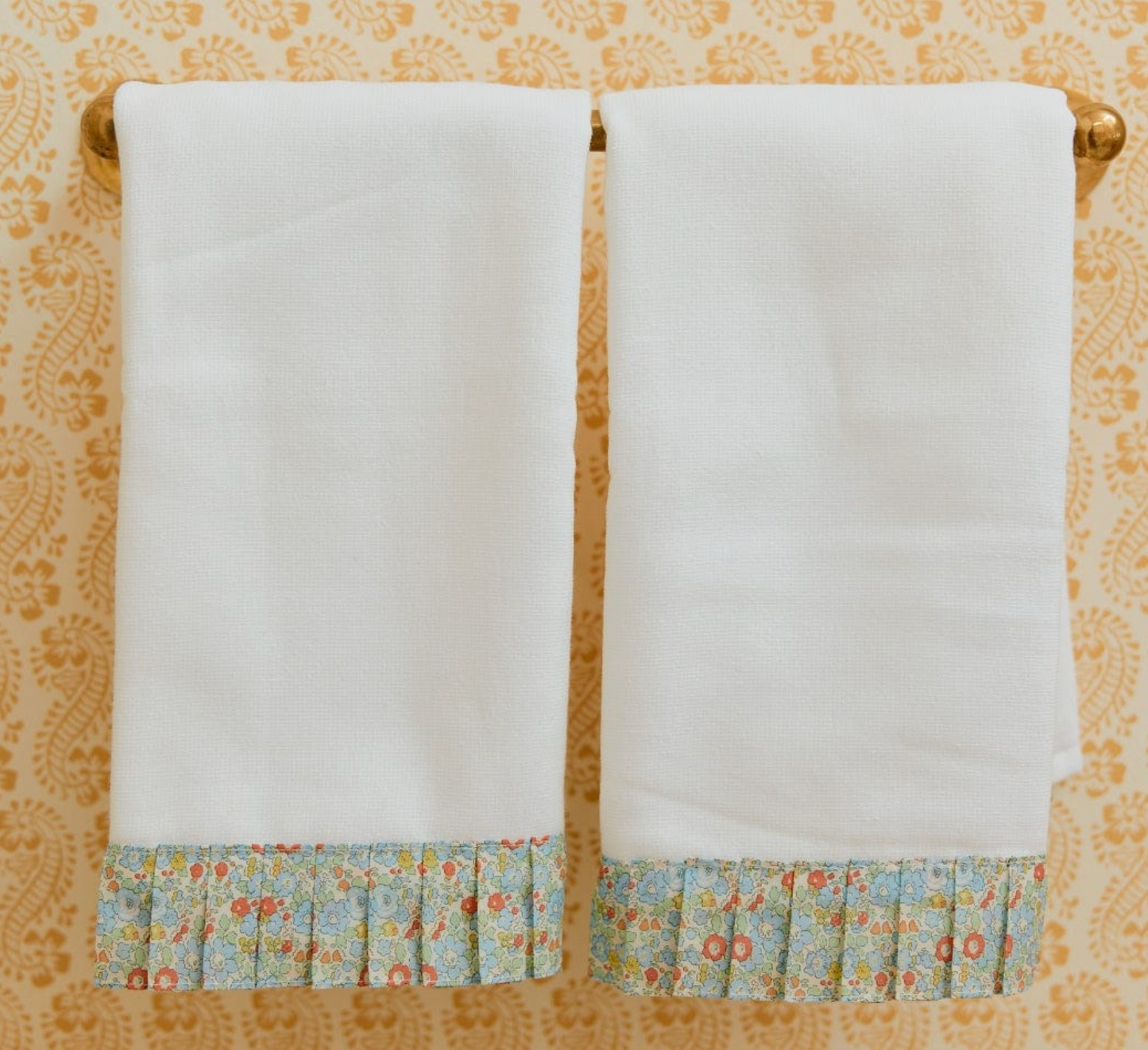 Powder Bath Towels pleated with Liberty London- Betsy Ann