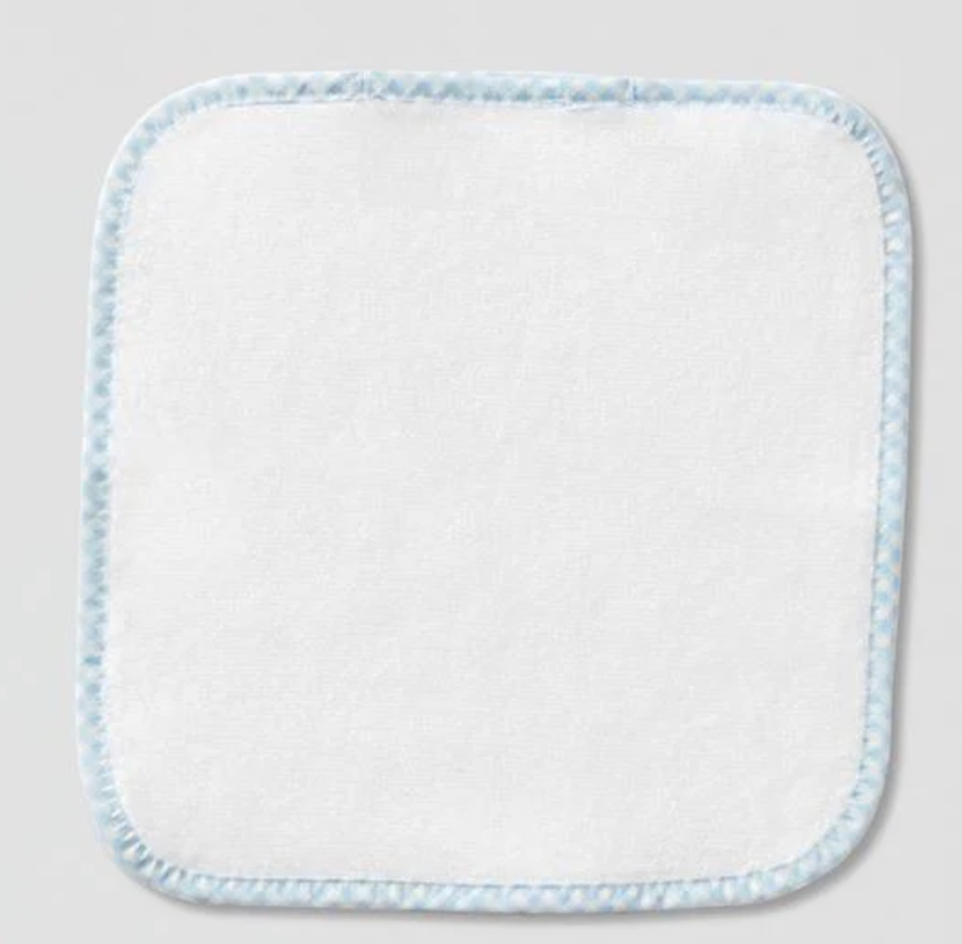 Baby Washcloths-Light Blue Gingham