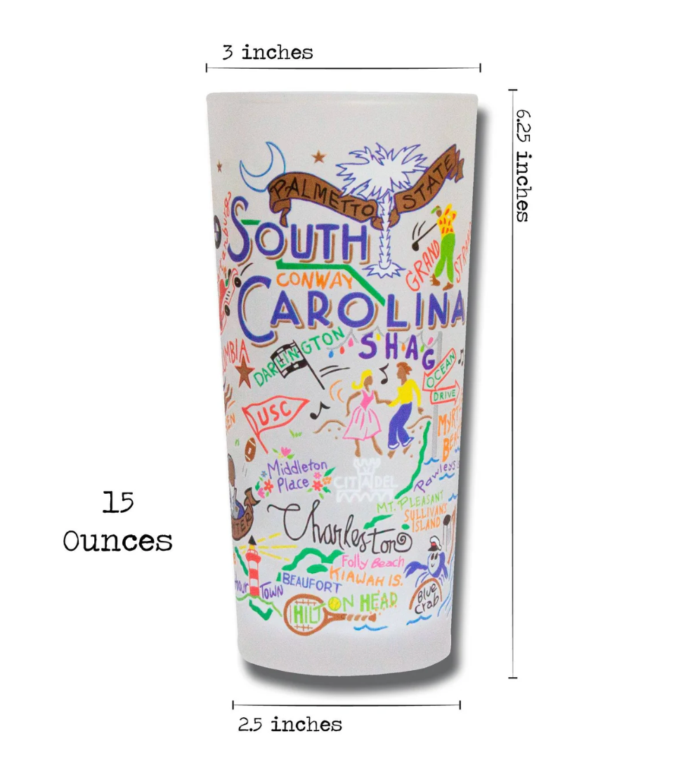 South Carolina Drinking Glass