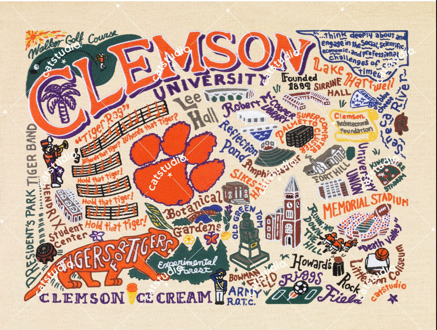 Clemson University Collegiate Fine Art Print-8"X10"