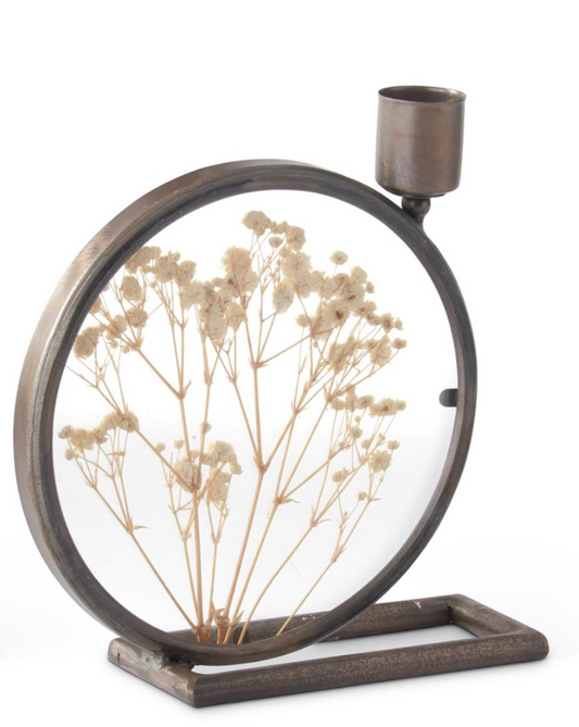 Dried Floral Display Taper Candleholders- 2 Styles